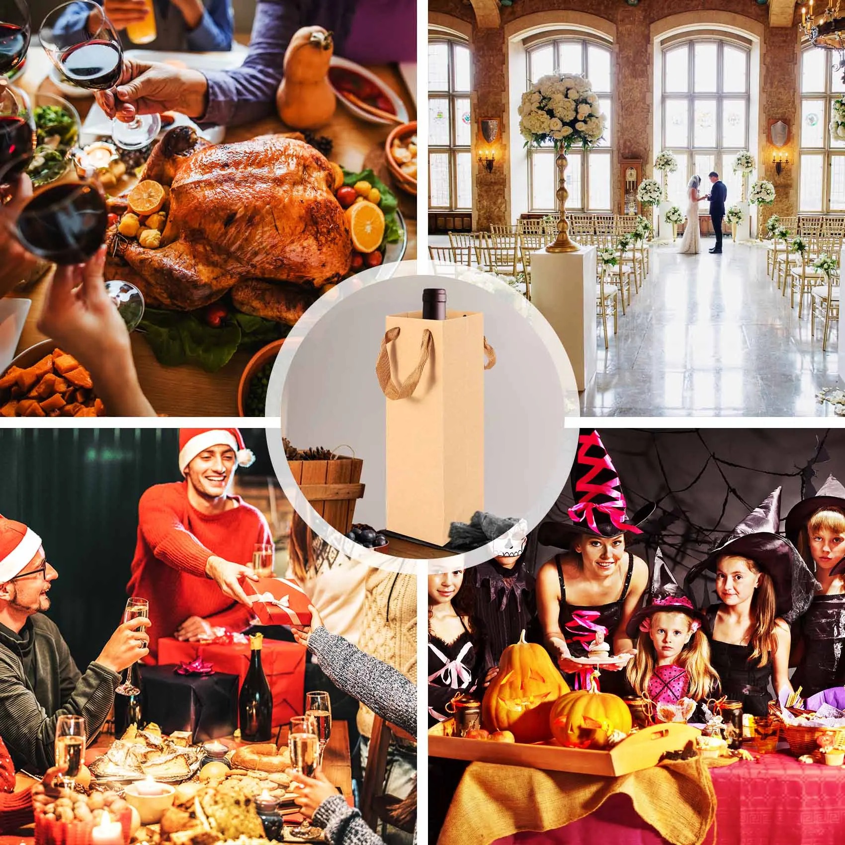 Single Kraft Paper Wine Bag