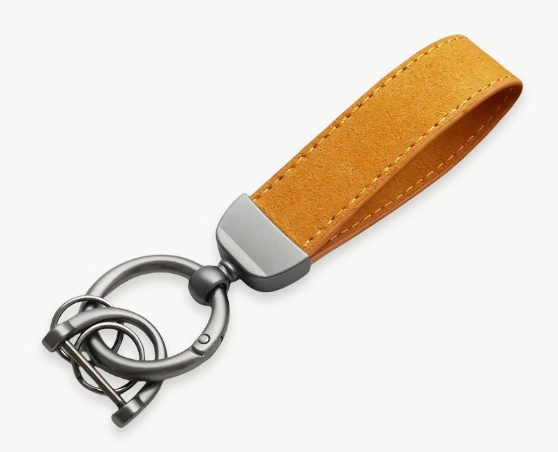 Metal Leather Keychain
