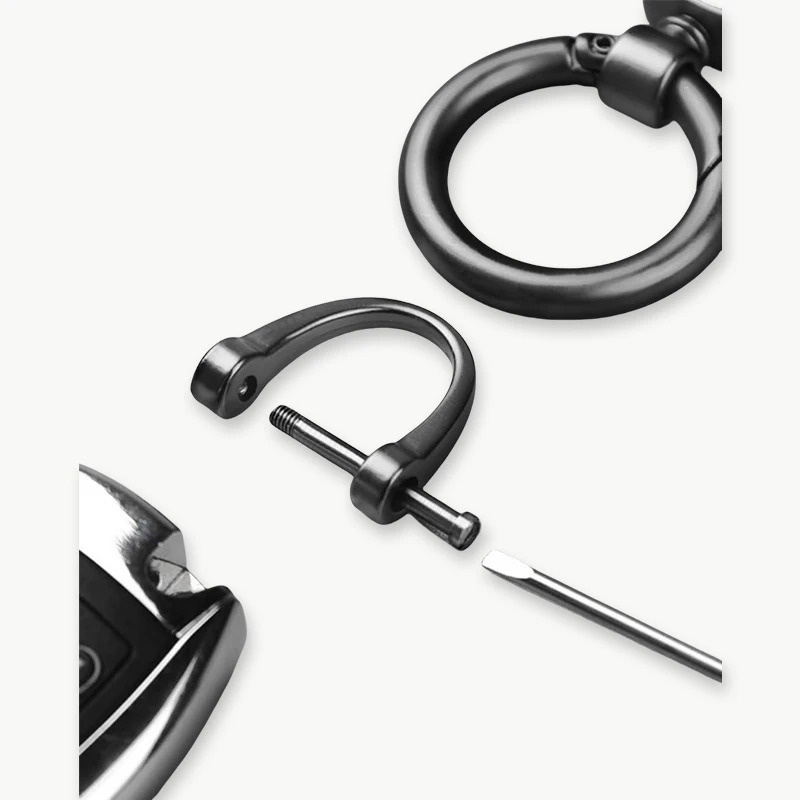 Metal Leather Keychain