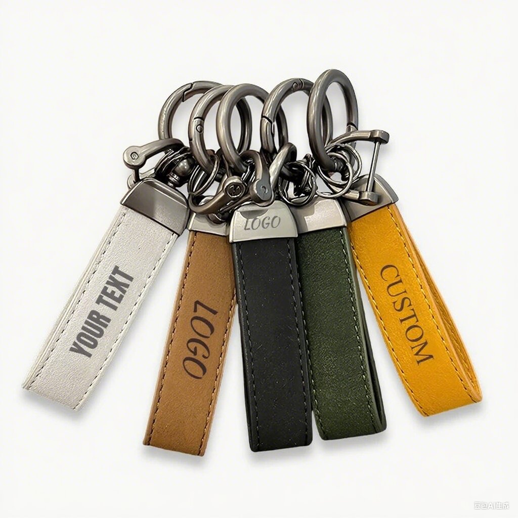 Metal Leather Keychain