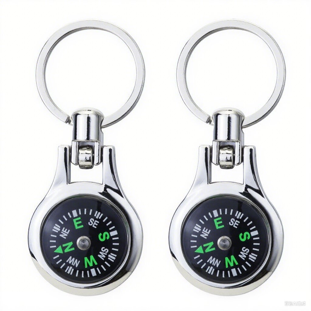 Water Drop Compass Keychain