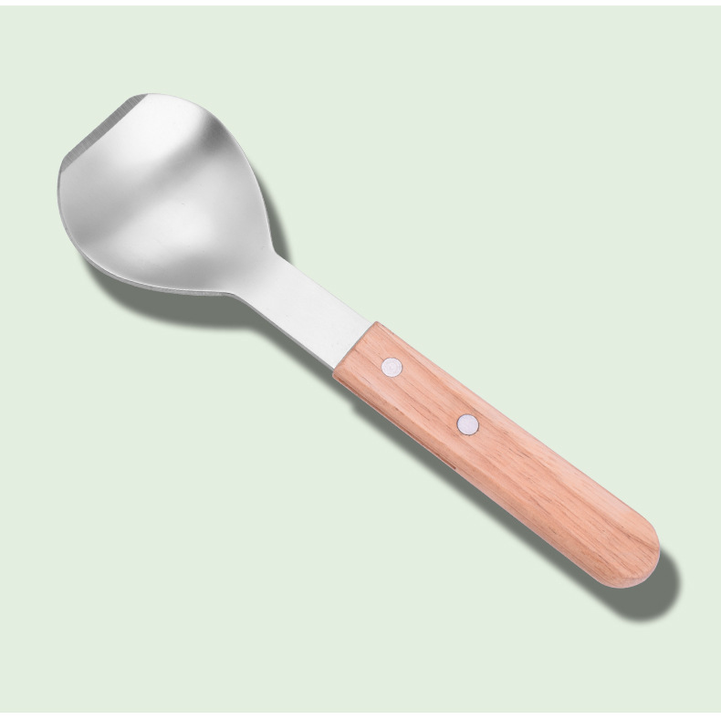 Stainless Steel Wooden Handle Ice Cream Scoop