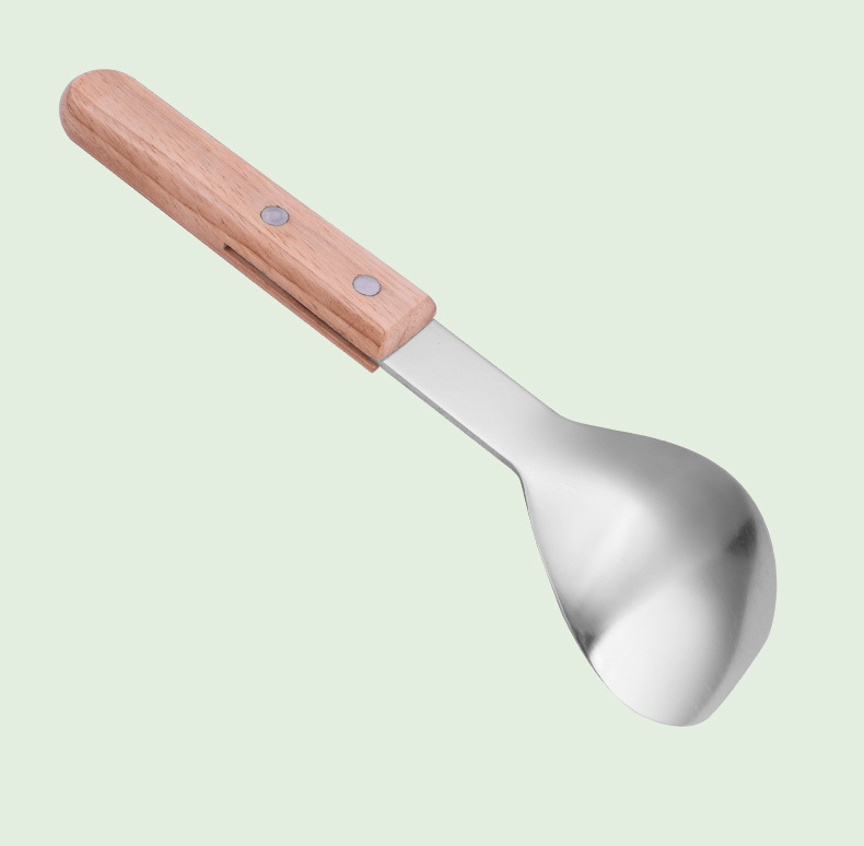 Stainless Steel Wooden Handle Ice Cream Scoop