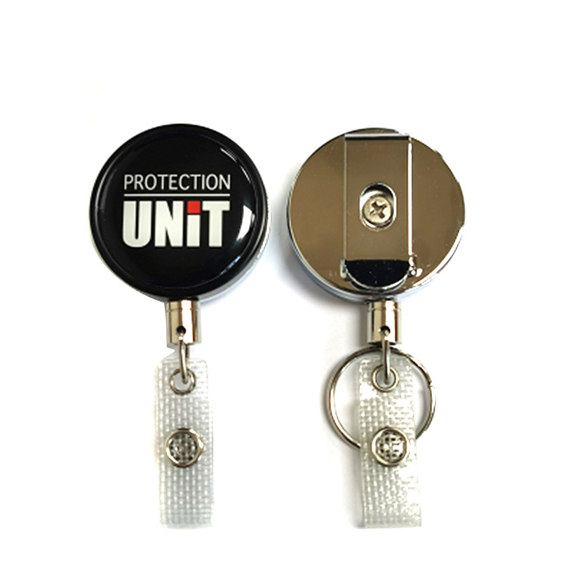 Metal Retractable Badge Reel w/ Back Clip