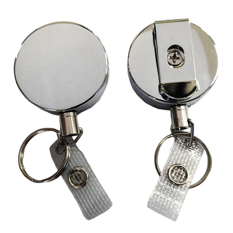 Metal Retractable Badge Reel w/ Back Clip