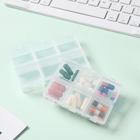 6-Grid Portable Pill Box