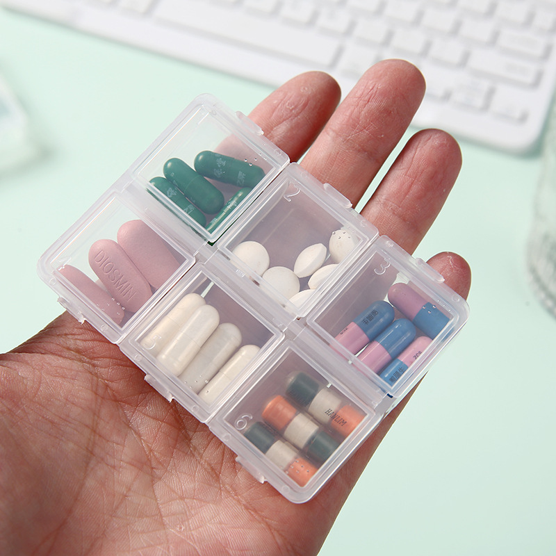 6-Grid Portable Pill Box