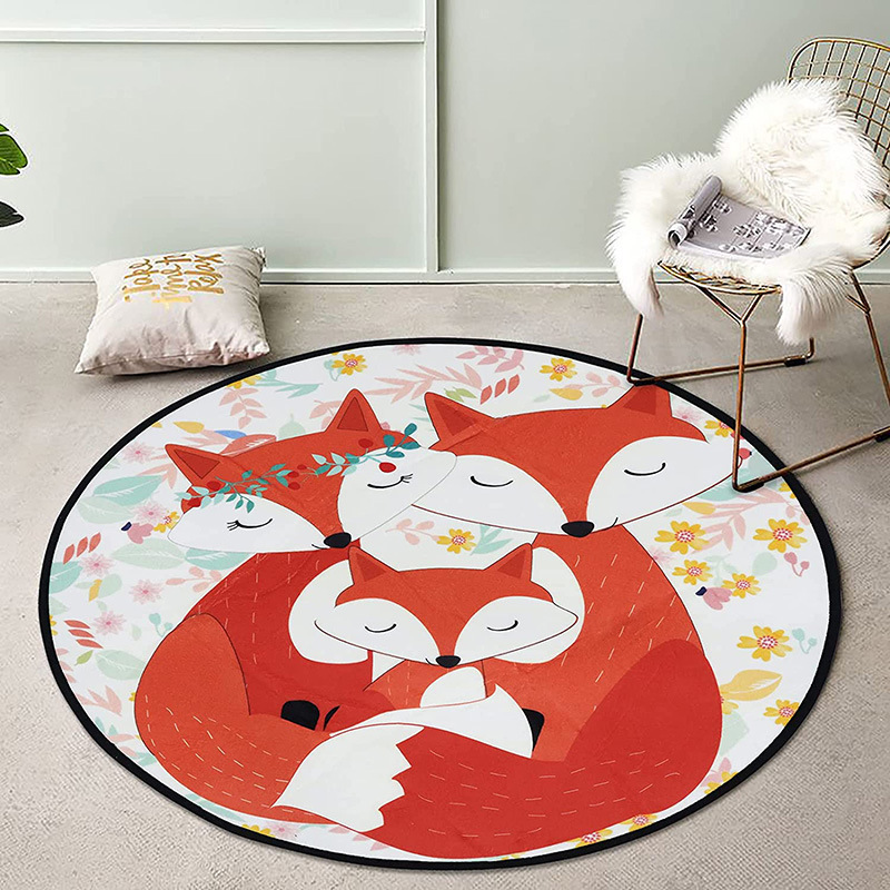 Full Color Crystal Velvet Round Floor Mat