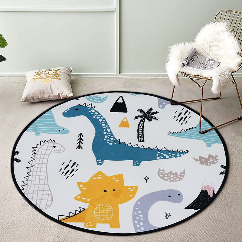 Full Color Crystal Velvet Round Floor Mat