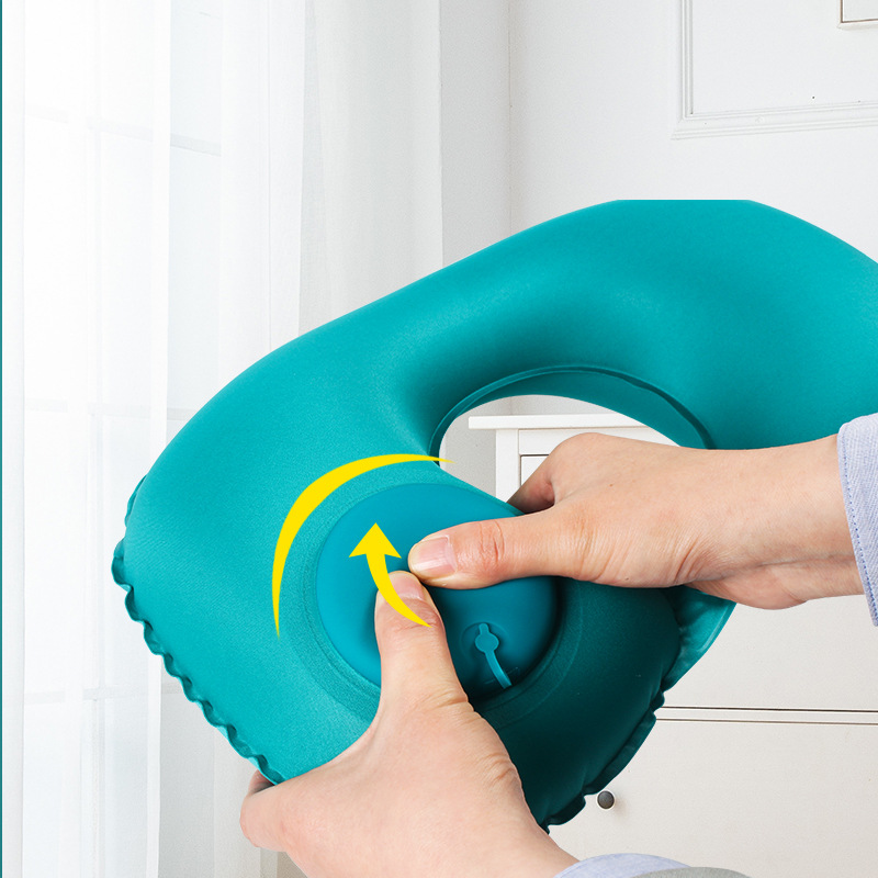 Inflatable U-Shaped Travel Pillow