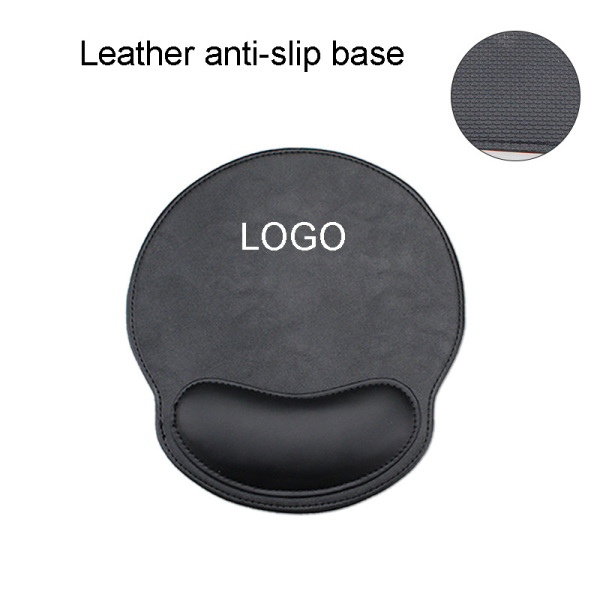 PU Leather Wrist Support Mouse Pad
