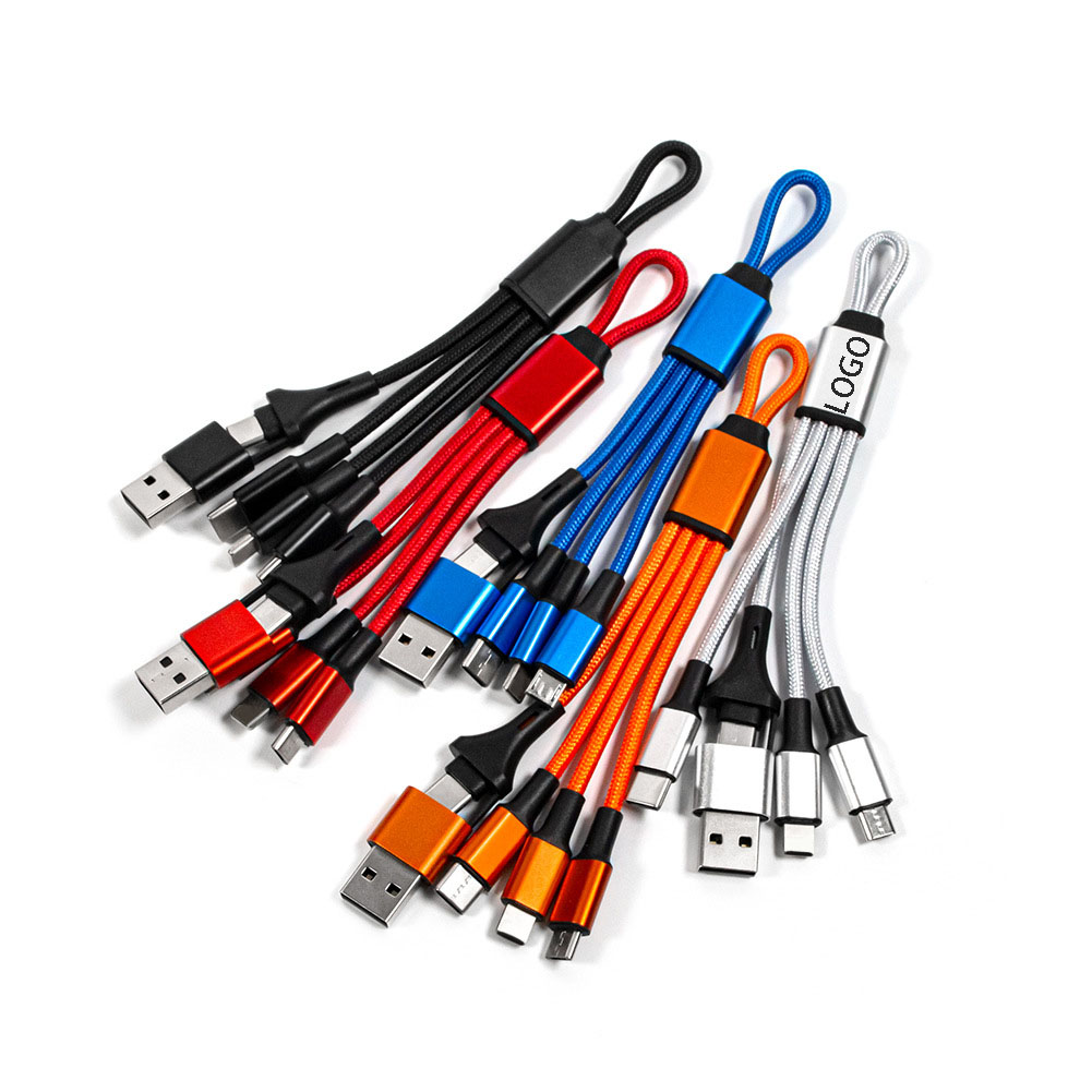 Nylon 5-in-1 Keychain Charging Cable