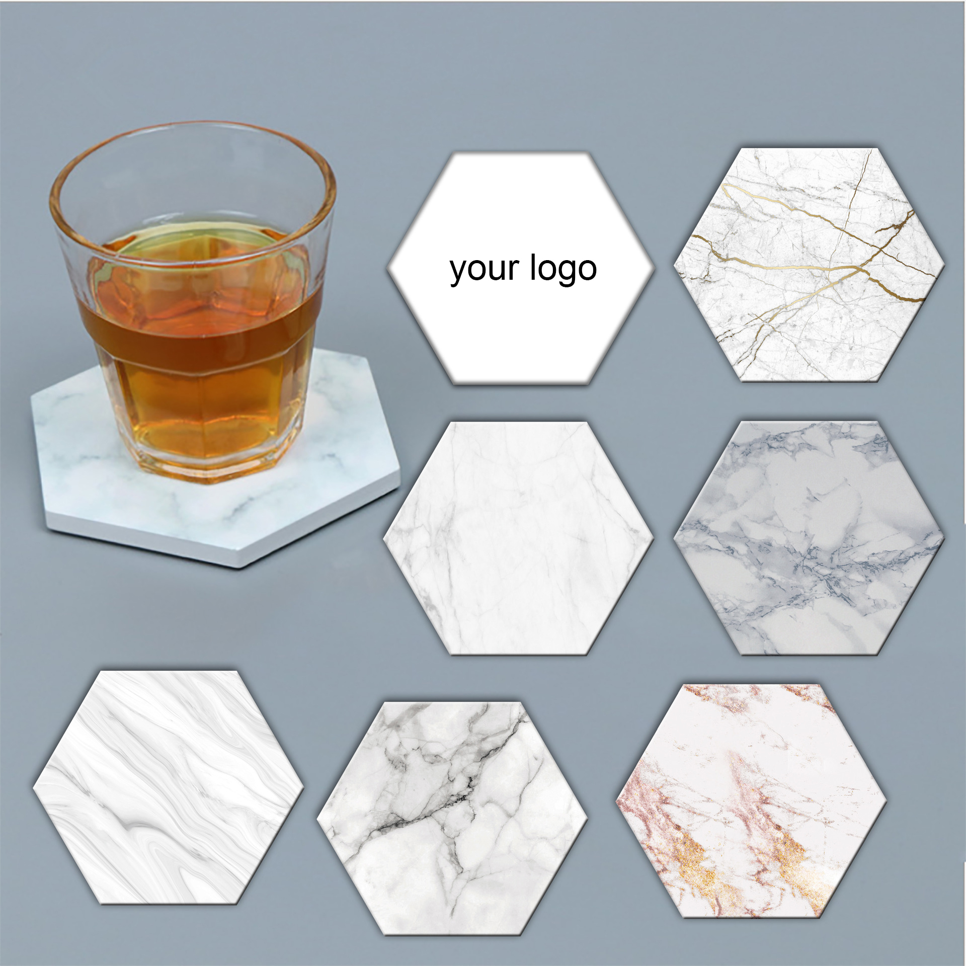 Hexagonal Ceramic Cup Coaster