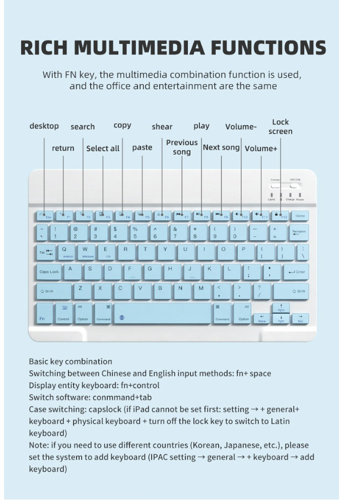 Rechargeable Wireless Keyboard Mouse Combo