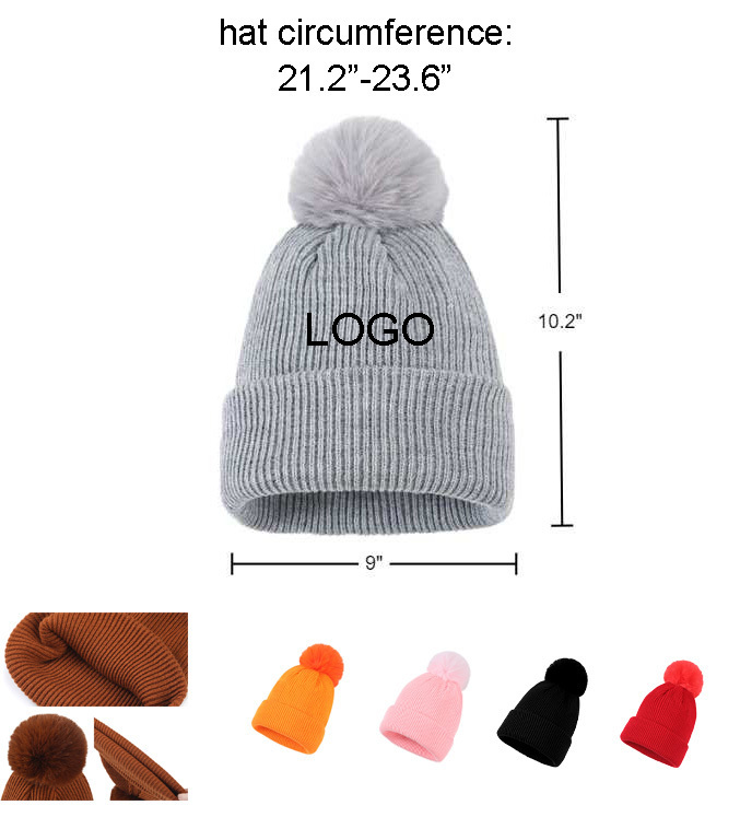 Winter Acrylic Cuffed Beanie with Pom