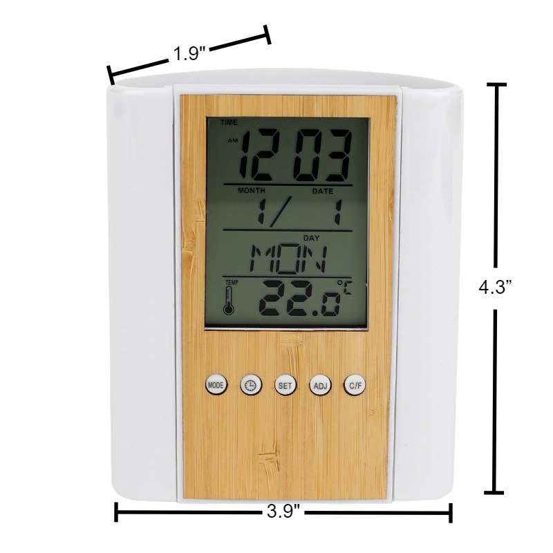 Bamboo Shell Multi-Function Pen Holder Clock