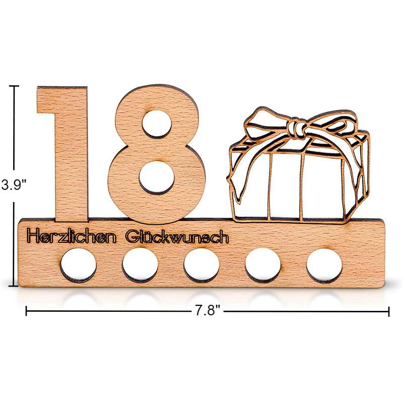 Wooden Birthday Gift with Customizable Numbers