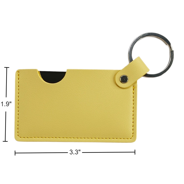 PU Leather Keychain Pocket Mirror