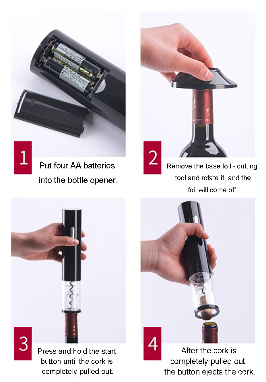 Electric Wine Opener with Foil Cutter