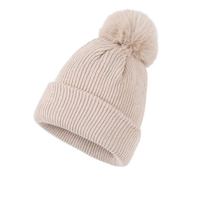 Winter Acrylic Cuffed Beanie with Pom