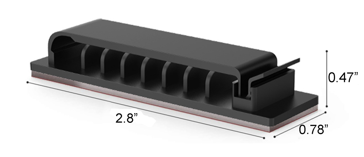 8-Hole Cable Organizer with Acrylic Adhesive