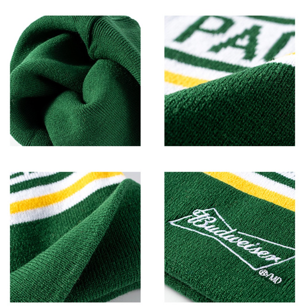 Acrylic Pom-Pom Embroidered Beanie