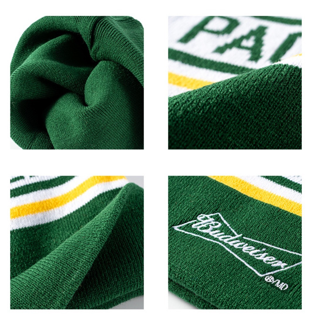 Acrylic Pom-Pom Embroidered Beanie