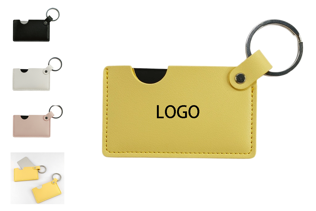 PU Leather Keychain Pocket Mirror