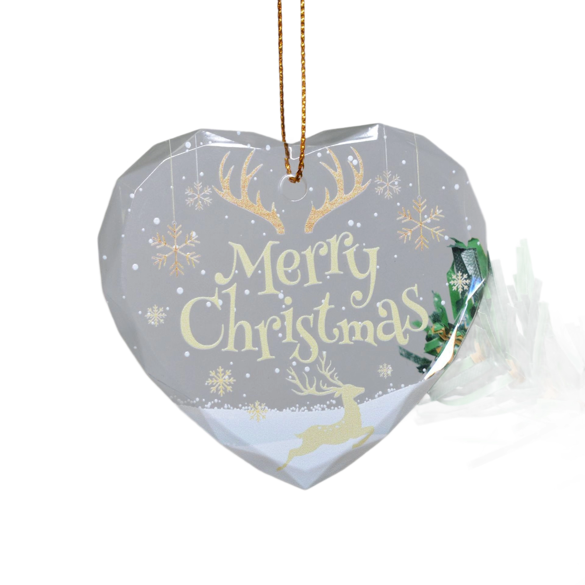 Plastic Heart Shaped Ornament -2.7"x2.7"