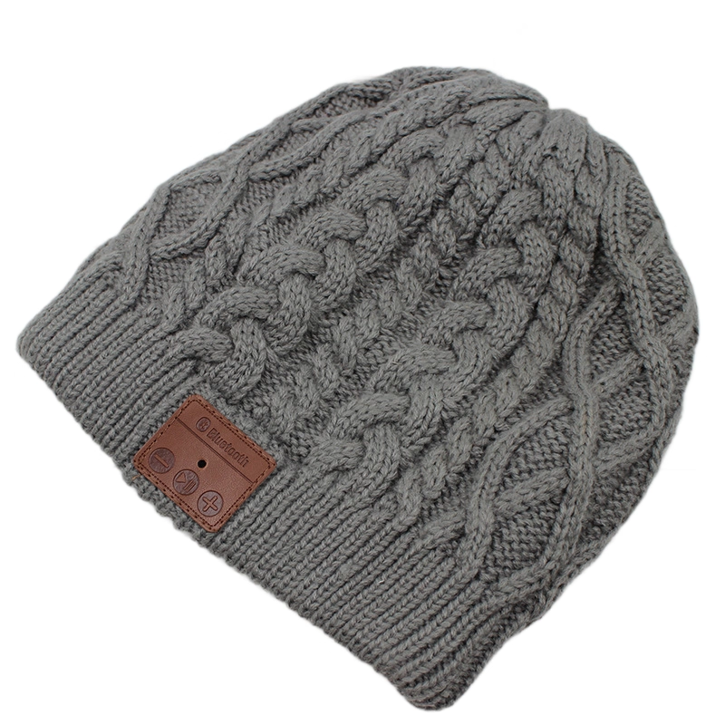 Acrylic Knit Beanie Hat w/Inbuilt Wireless Headphones
