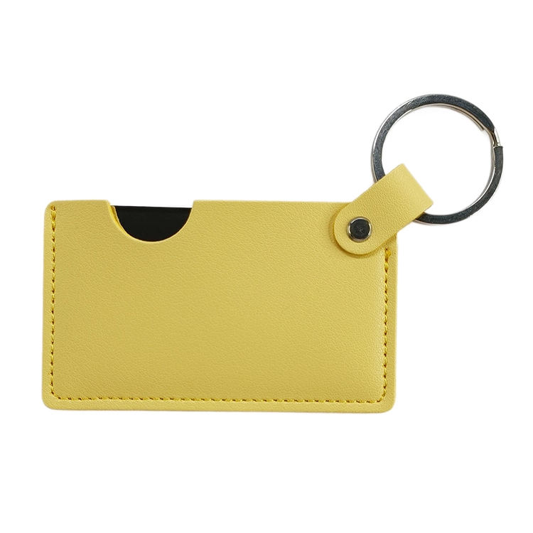 PU Leather Keychain Pocket Mirror