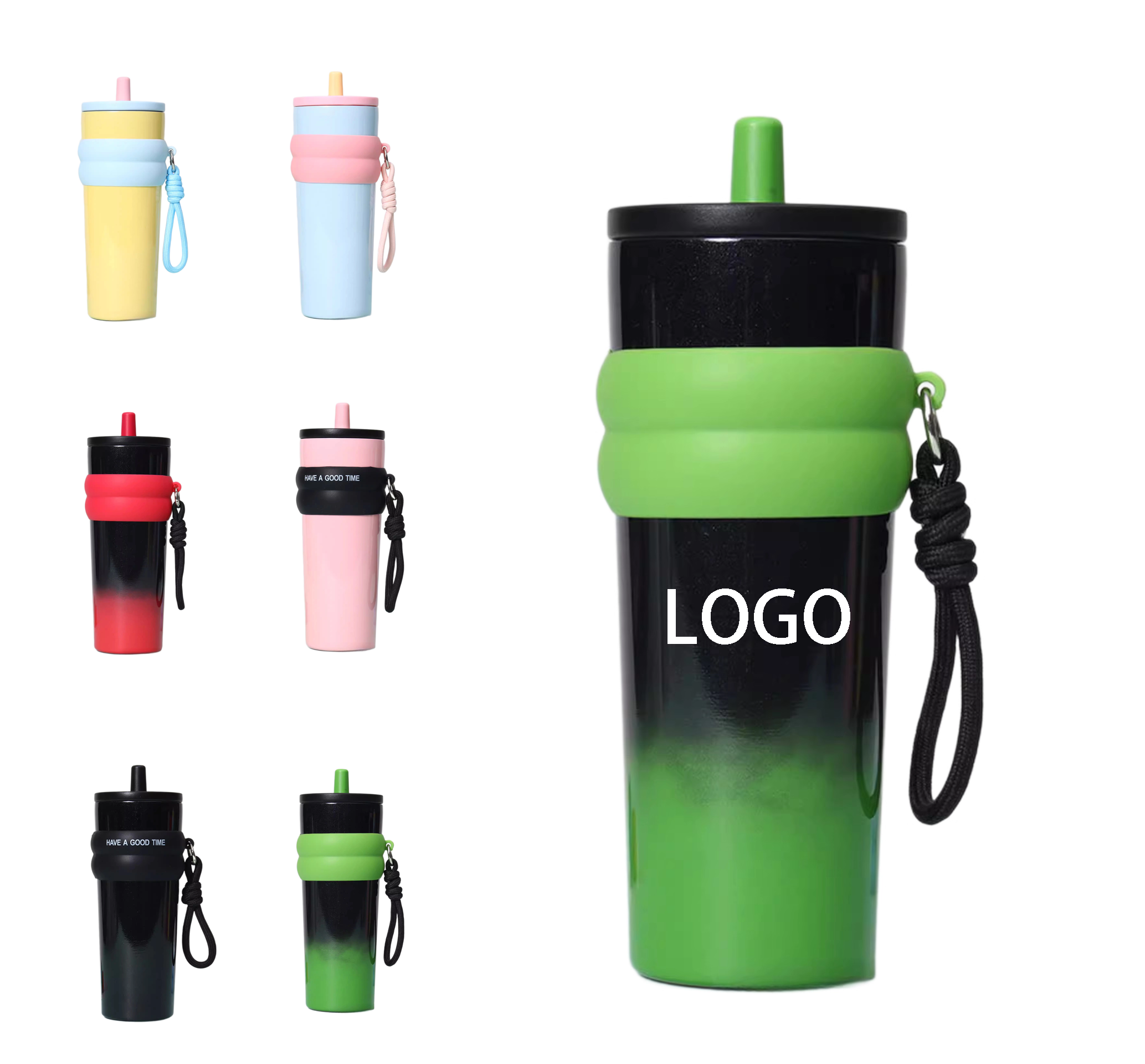 40oz Stainless Steel Insulated Car Cup W/ Straw