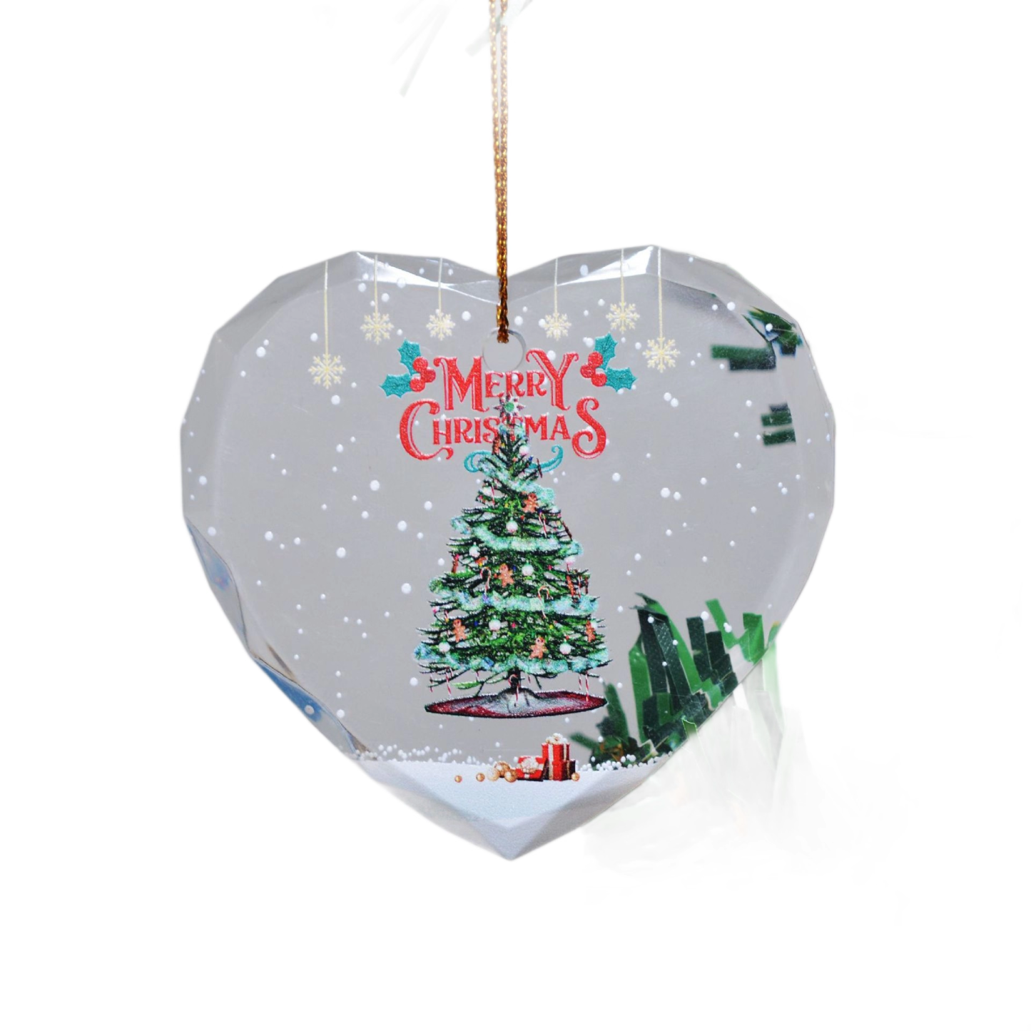 Plastic Heart Shaped Ornament -2.7"x2.7"