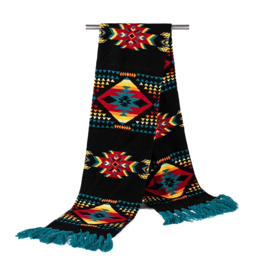Acrylic Jacquard Winter Scarf w/ Tassel