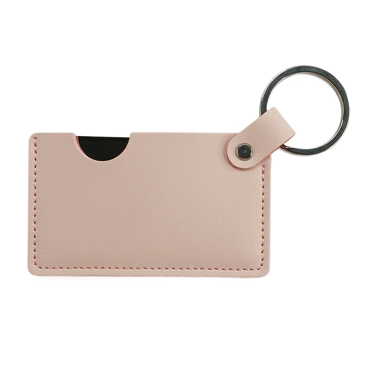 PU Leather Keychain Pocket Mirror