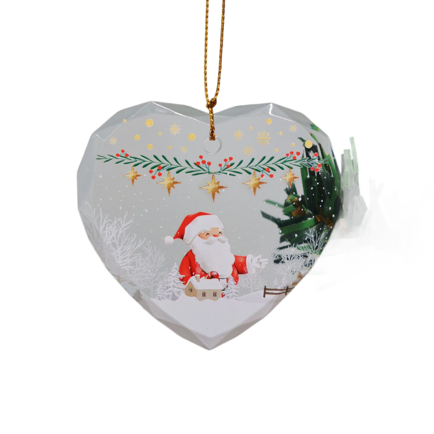 Plastic Heart Shaped Ornament -2.7"x2.7"