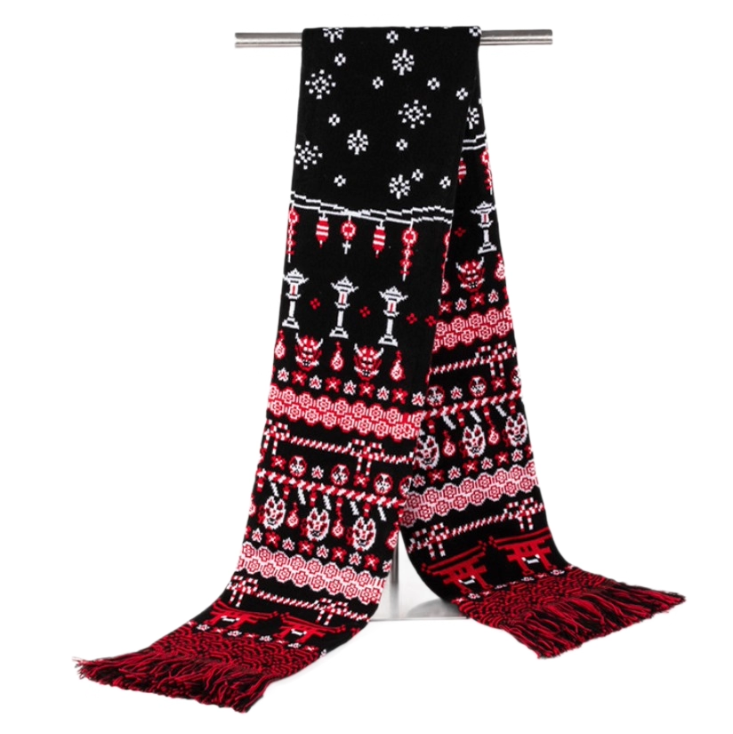 Acrylic Jacquard Winter Scarf w/ Tassel