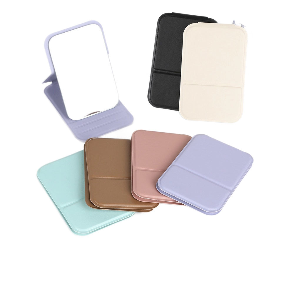 PU Folding Travel Makeup Mirror