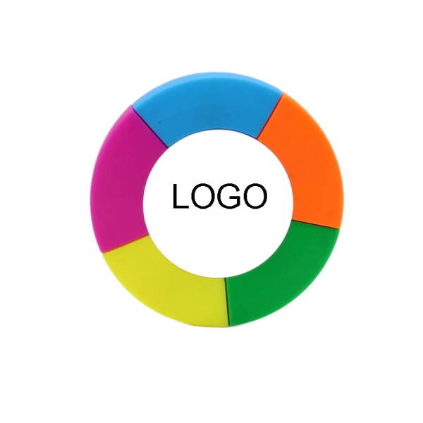 Five-Color Round Highlighters