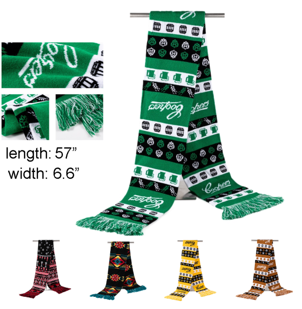 Acrylic Jacquard Winter Scarf w/ Tassel