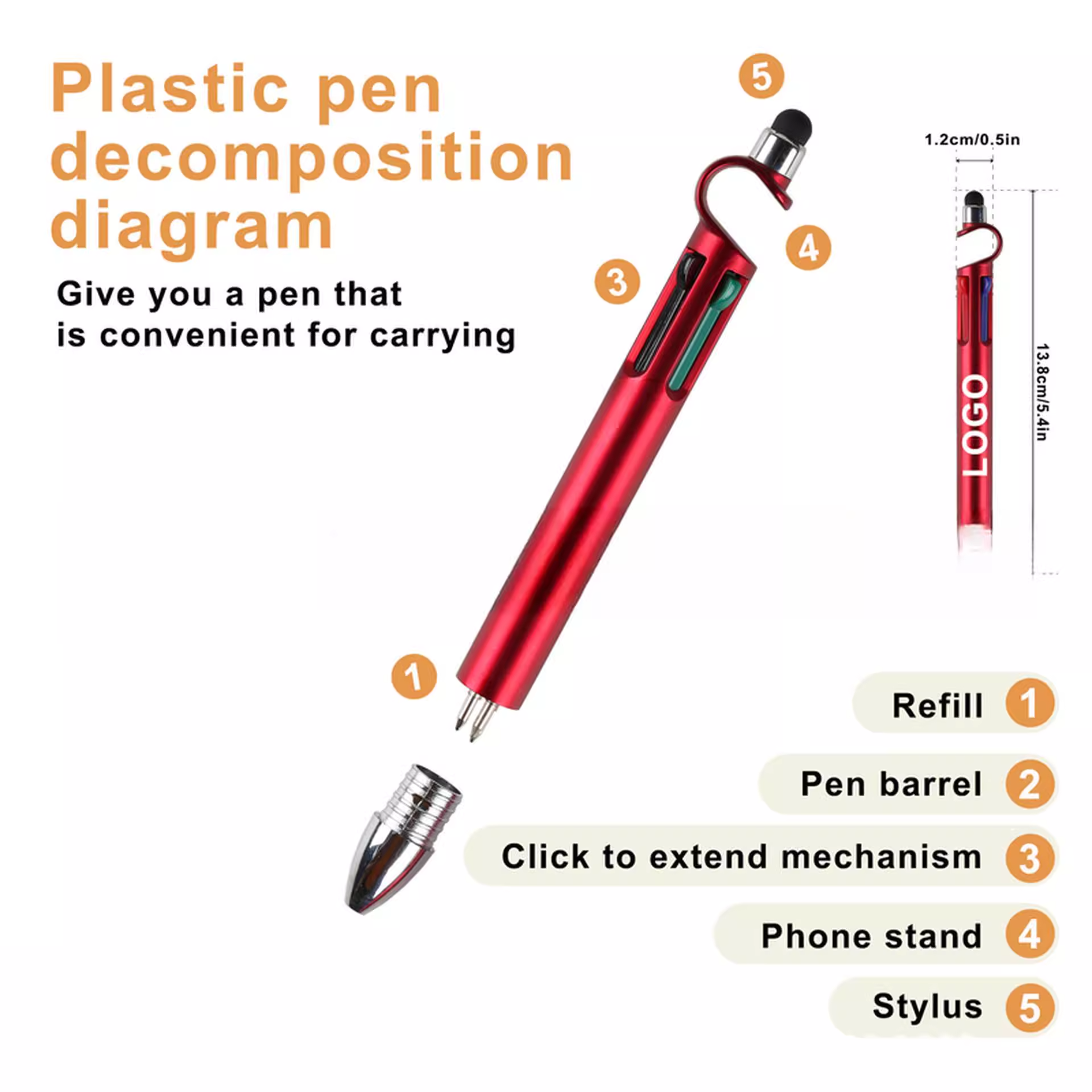 4-in-1 Ballpoint Pen with Stand