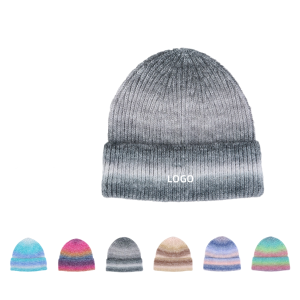 Gradient Knit Warm Winter Beanie