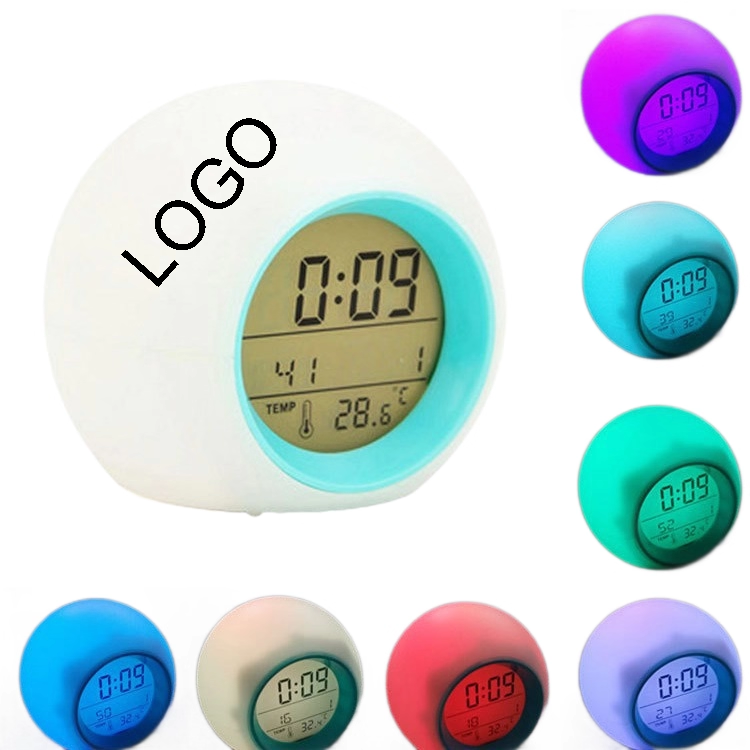 LED Color Changing Round Alarm Clock