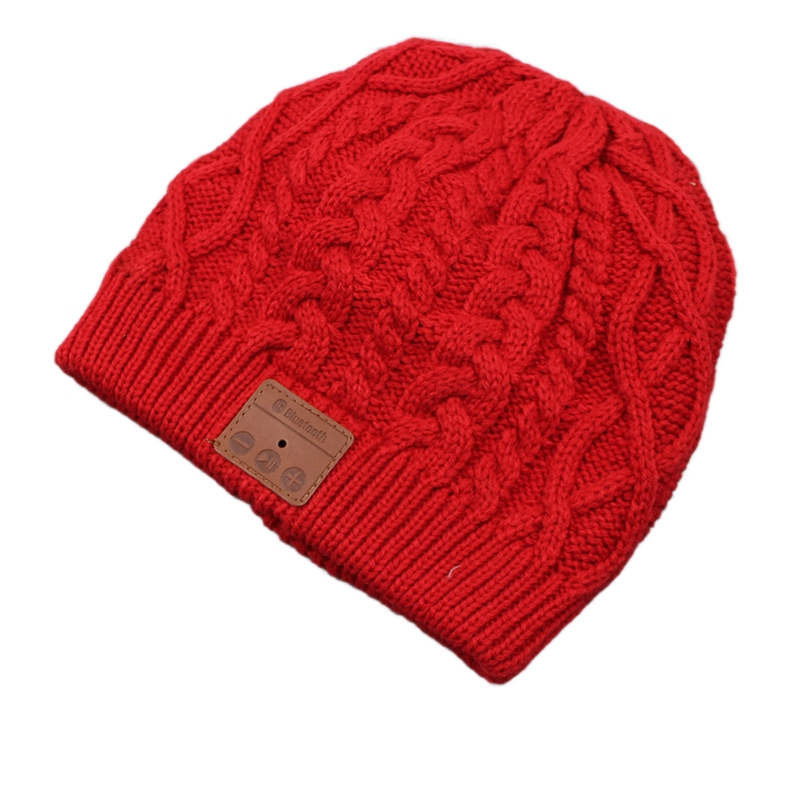 Acrylic Knit Beanie Hat w/Inbuilt Wireless Headphones
