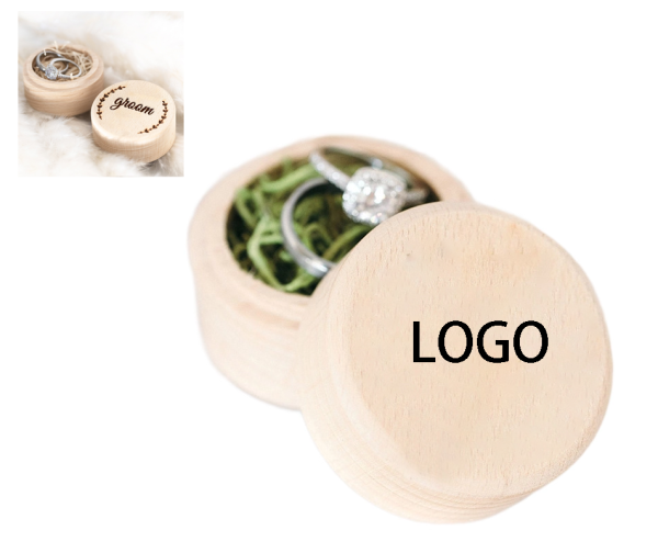 Wedding Beech Wood Ring Case