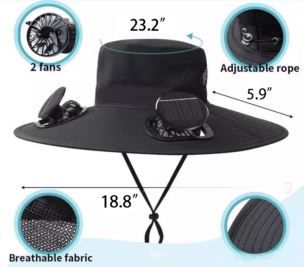 UV Protection Double Solar Fan Hat