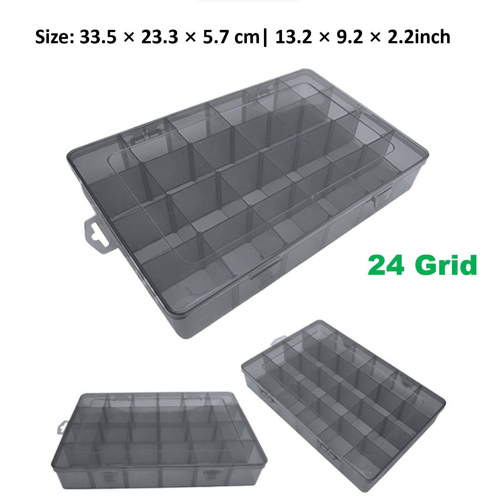 Compartment Screw Organizer Box with Removable Plastic Dividers - Clear Small Parts Tool Organizer Box for Hardware, Screws, Bolts, Nails, Beads, Jewelry