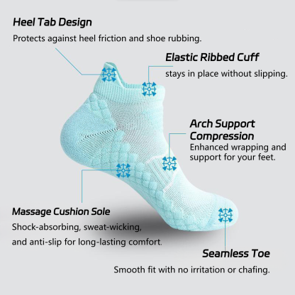 Cooling Athletic Socks [5-Pack] – Antibacterial, Moisture-Wicking, for Running, Training, and Everyday Summer Wear