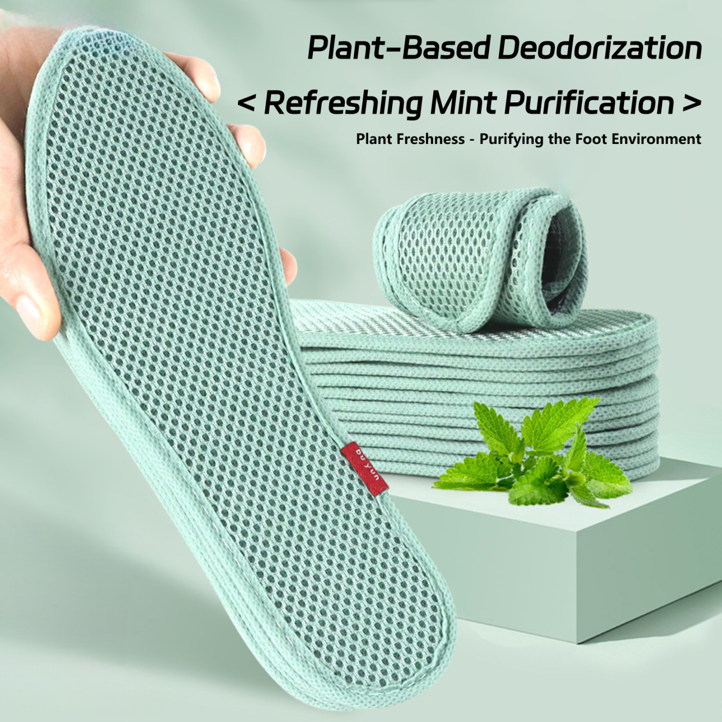 Cooling Mint Insoles – Breathable, Deodorizing, Sweat-Absorbing, Ultra-Soft