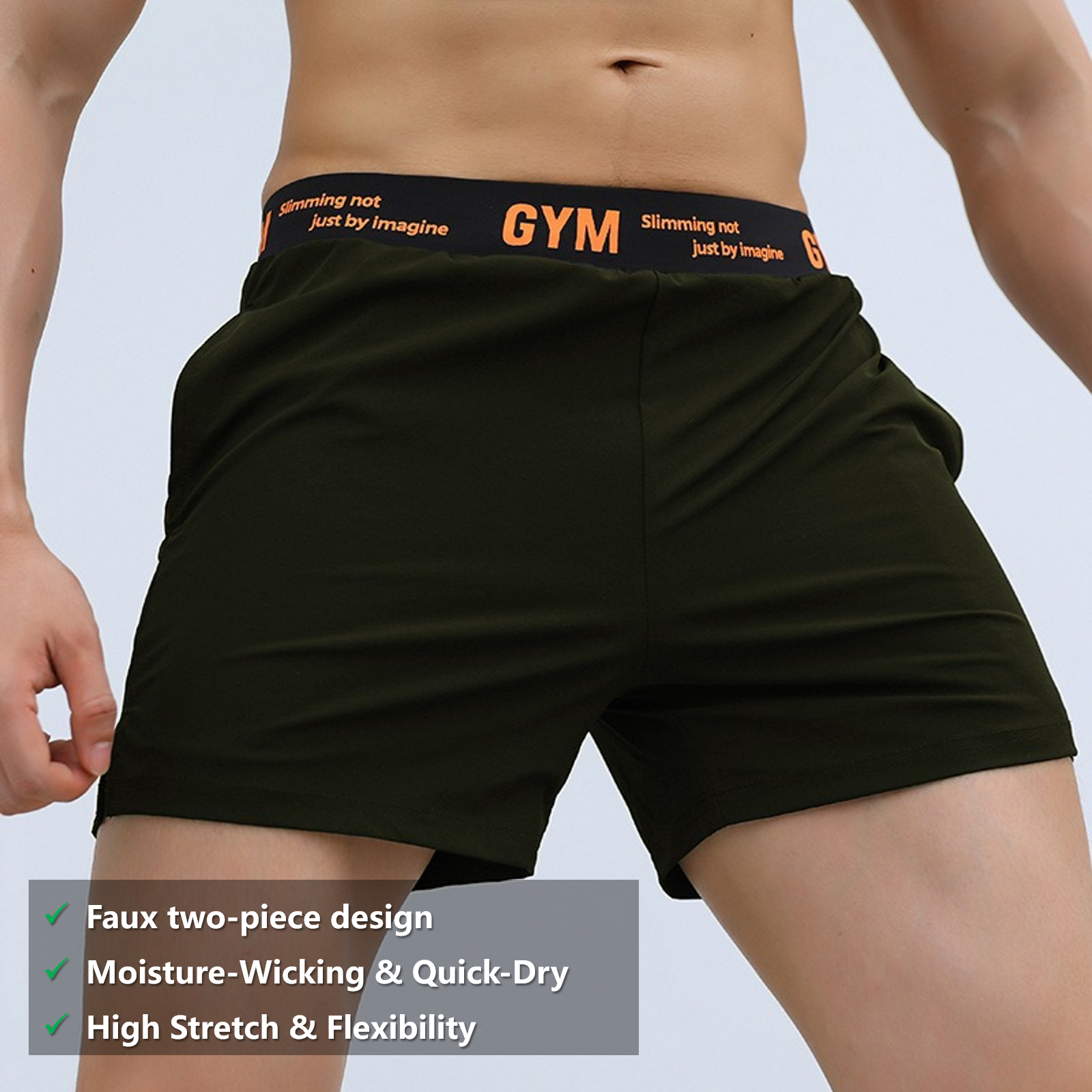 🎁TikTok Special Deal - Men's Cooling Sports Shorts – Lightweight Stretch, Breathable & Quick-Dry for Summer Running, Training, Gym, 3-Inch Mid-Thigh Length